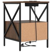 Nachtkastje bruin eikenkleur 41,5 x 40,5 x 55 cm Bewerkt hout - thumbnail