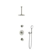 Hotbath Get Together IBS2RGN inbouwdouche met 3s handdouche en 30cm plafondbuis geborsteld nikkel - thumbnail