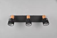 Trio 3-lichts opbouwspotNandini zwart met hout - 811700332 - thumbnail