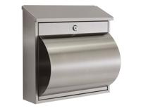Boston brievenbus in RVS met krantenhouder afm 36x36x19 cm - thumbnail