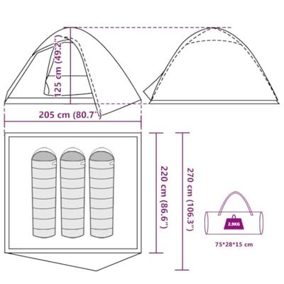 VidaXL Koepeltent 3-persoons waterdicht olijfgroen