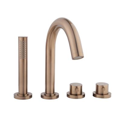 Wiesbaden Badrandthermostaat Afbouwdeel Caral 4-gats Geborsteld Brons Koper Wiesbaden Badrandthermostaat Afbouwdeel Caral 4-gats Geborsteld Brons Koper