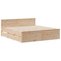 Bedframe zonder matras met hoofdbord grenenhout 180x200 cm - thumbnail