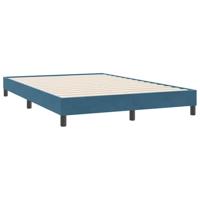 Boxspring zonder matras fluweel donkerblauw 160x220 cm - thumbnail