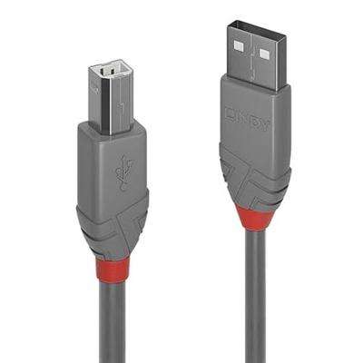 LINDY USB-kabel USB 2.0 USB-A stekker, USB-B stekker 1.00 m Grijs 36682