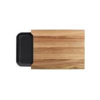 Snijplank - LIVOO - MES155 - FSC acaciahout - 36,5 x 27,5 cm - Uitneembare lekbak - thumbnail