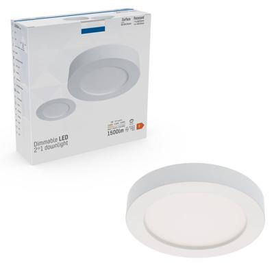 LED's Light Inbouw/Opbouw LED Plafondlamp 15W 1500lm CCT 3000K/4000K/6000K - Zaagmaat Ø 200mm - Wit - Dimbaar