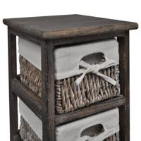 Opbergkast met 5 weefmanden hout bruin - thumbnail