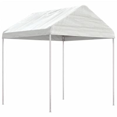 Prieel met dak 2,28x2,23x2,69 m polyetheen wit