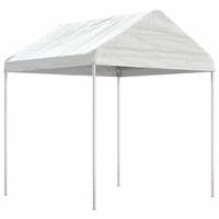 Prieel met dak 2,28x2,23x2,69 m polyetheen wit - thumbnail