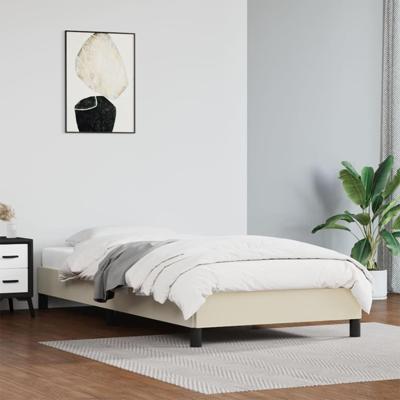 Bedframe kunstleer crmekleurig 90x190 cm