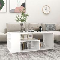 Salontafel 100x50x40 cm bewerkt hout wit - thumbnail