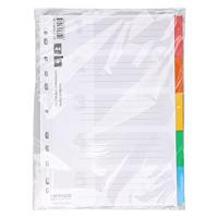 OFFICE products tabbladen, A4, karton, 11-gaatsperforatie, geassorteerde kleuren, 5 tabs - thumbnail