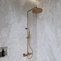 Opbouw Thermostatische Regendoucheset BWS Cemal Geborsteld Brons Koper Boss & Wessing - thumbnail