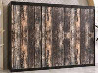 Kledingkast TODY 2 schuifdeuren 250 cm mat zwart - thumbnail