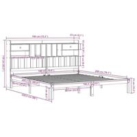 Bed met boekenkast zonder matras grenenhout wit 180x200 cm - thumbnail