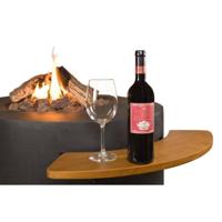 Cocoon houten side table voor vuurtafel ovaal/rond - thumbnail