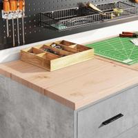 Garagekast 40x51x85 cm massief grenenhout betongrijs - thumbnail