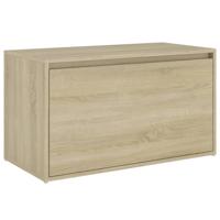VidaXL Halbank 80x40x45 cm bewerkt hout sonoma eikenkleurig - thumbnail