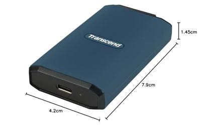 Transcend ts4tesd410c esd410c external ssd, 4 tb, usb type-c, 20gbps, 2000 mb/s, blue