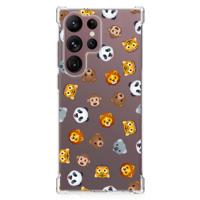 Doorzichtige Silicone Hoesje voor Samsung Galaxy S23 Ultra Dieren Emojis - thumbnail