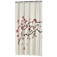 Douchegordijn Sealskin Blossom 100% polyester 180x200 Rood - thumbnail