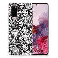 Samsung Galaxy S20 | TPU Case | Black Flowers - thumbnail