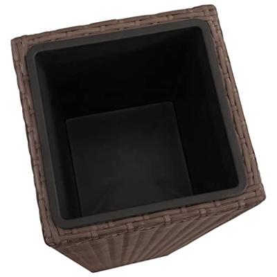 VidaXL Plantenbakken verhoogd 3 st poly rattan bruin