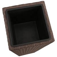 VidaXL Plantenbakken verhoogd 3 st poly rattan bruin - thumbnail