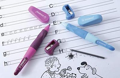 Vulpotlood STABILO Easyergo HB 3.15mm links blauw/donkerblauw incl puntenslijper blister à 1 stuk