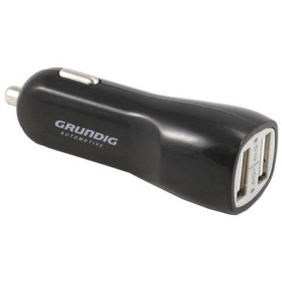 Grundig autolader USB 12/24 Volt 1/2,1 Ampère zwart Grundig autolader USB 12/24 Volt 1/2,1 Ampère zwart