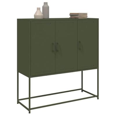 Hoge kast 100,5x39x107 cm staal olijfgroen