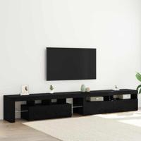 TV-kast 3 pcs Zwart Eiken 260 x 37 x 40 cm Bewerkt hout - thumbnail