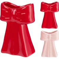 Home & Styling Strik vaas 13cm rood of roze - thumbnail