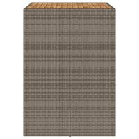 Tuintafel met acaciahouten blad 105x80x110 cm poly rattan grijs - thumbnail