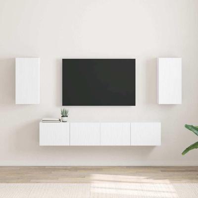TV Wandkast 2 pcs Wit 30 x 31 x 60 cm Bewerkt hout TV Wandkast 2 pcs Wit 30 x 31 x 60 cm Bewerkt hout