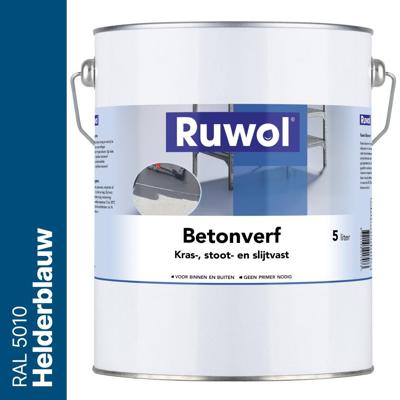 Ruwol Betonverf Helderblauw (RAL 5010) 5 liter