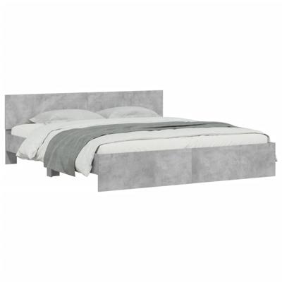 Bedframe met hoofdeinde betongrijs 180x200 cm