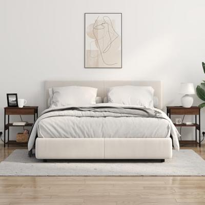 Nachtkastje bruin eikenkleur Bewerkt hout