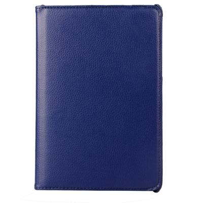 Samsung Galaxy Tab A 8.0 / T350 horizontaal Litchi structuur PU leren Flip Hoesje met 360 graden draaiende houder (donker blauw)
