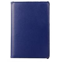 Samsung Galaxy Tab A 8.0 / T350 horizontaal Litchi structuur PU leren Flip Hoesje met 360 graden draaiende houder (donker blauw) - thumbnail