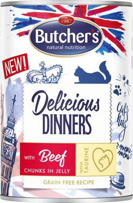 BUTCHER'S Delicious Dinners Stukjes rundvlees in gelei - nat kattenvoer - 400g