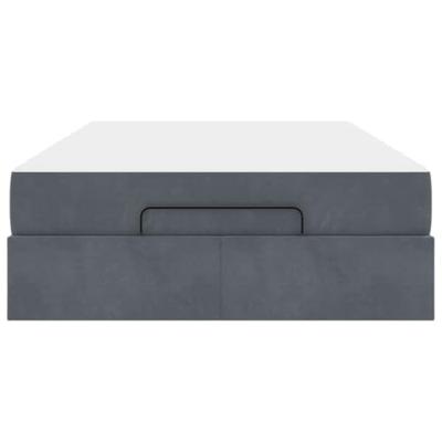 Bedframe met matras met opslag Donkergrijs 120 x 190 cm Fluweel