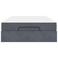 Bedframe met matras met opslag Donkergrijs 120 x 190 cm Fluweel - thumbnail