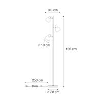 QAZQA Vloerlamp goud met opaal glas 3-lichts verstelbaar - Anouk - thumbnail