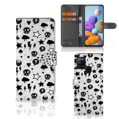 Telefoonhoesje met Naam Samsung Galaxy A21s Silver Punk