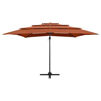 VidaXL Parasol 4-laags met aluminium paal 250x250 cm terracottakleurig