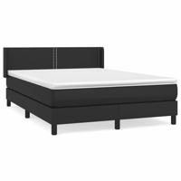 Boxspring met matras kunstleer zwart 140x190 cm - thumbnail