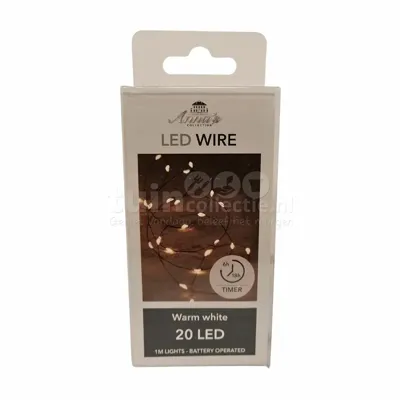 Draadverlichting Zwart 20 LED 1m WW