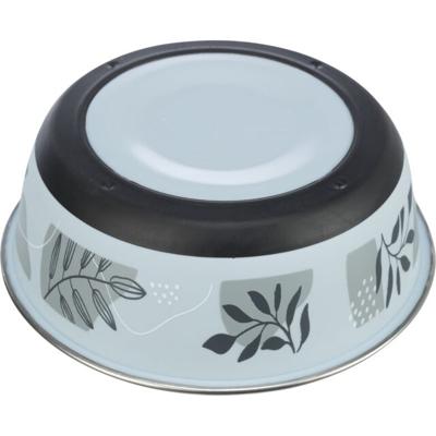 TRIXIE VOERBAK WATERBAK RVS / KUNSTSTOF / RUBBER BLAUW / GRIJS 17 CM 800 ML 4 ST